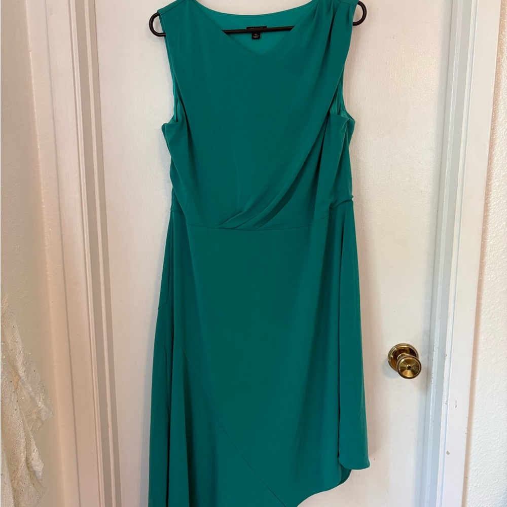 Ann Taylor Teal Asymmetrical Dress